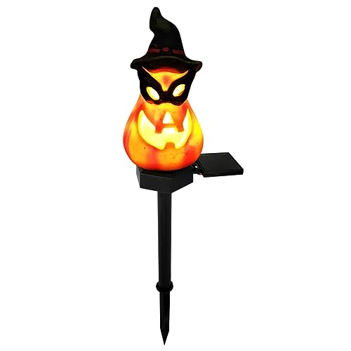 LICHENGTAI Halloween Kürbis Stableuchten 3D Skelett Gartenleuchten Rasenlichter Wasserdicht LED Gartenlampen Solar Lampe für die Garten Dekoration für Terrasse Rasen Garten Hofwege Halloween Party von LICHENGTAI