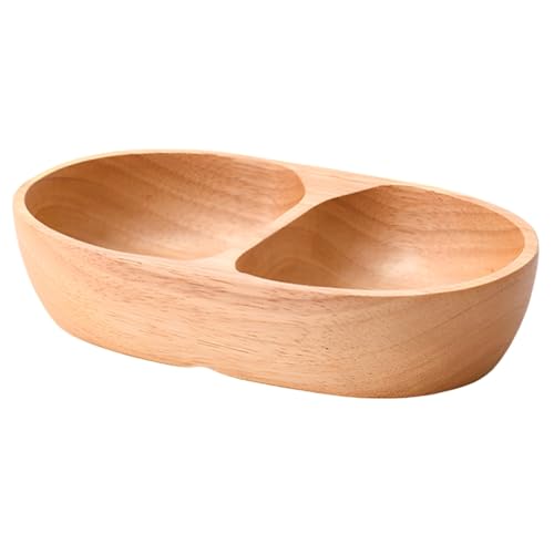 LICHENGTAI Haushaltsgeschirr Schalen aus Holz, Ovale Schale aus Holz Getrocknete Früchte Tablett Holzgeschirr Küchenschale Dekoration für Lebensmittel Sushi Dessert Foto Requisite von LICHENGTAI