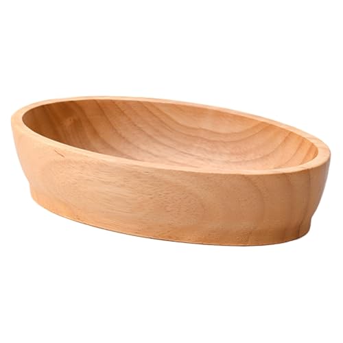 LICHENGTAI Haushaltsgeschirr Schalen aus Holz, Ovale Schale aus Holz Getrocknete Früchte Tablett Holzgeschirr Küchenschale Dekoration für Lebensmittel Sushi Dessert Foto Requisite von LICHENGTAI