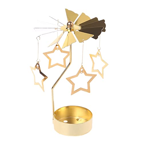 LICHENGTAI Karussell Teelichthalter Weihnachten Kerzenhalter Gold Teelichthalter Rotierender Kerzenhalter Eisen Kerzenständer für Valentinstag Deko Geschenk Hochzeit Dekoration Wohnzimmer Tischdeko von LICHENGTAI