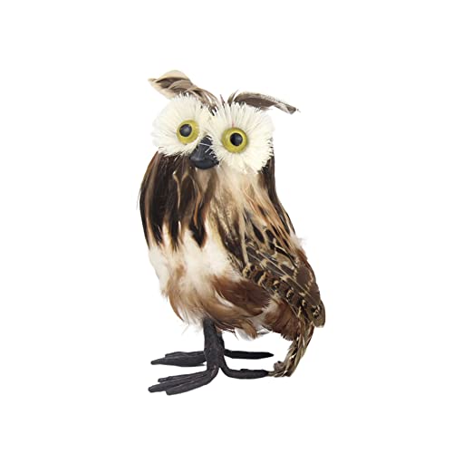 LICHENGTAI Künstliche Federvögel Künstliche Eule Feder Vögel Spatz Dekofigur Federvögel Gartenfigur Vogel für Handwerk Home Ornamente Garten Frühling Deko von LICHENGTAI