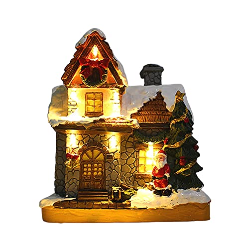 LICHENGTAI LED Weihnachtshaus Beleuchtet Weihnachtsdorf Weihnachtsstadt Weihnachtsdorf Mit Beleuchtung, 3D Miniatur Retro Weihnachtsdorf Weihnachtsdorf Häuser Set Weihnachtsszene Dekoration von LICHENGTAI