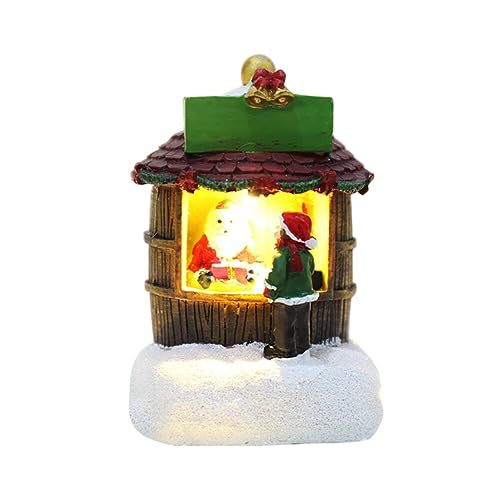 LICHENGTAI LED Weihnachtshaus Mini Lichthaus Gästehaus Weihnachtsdorf Figur Nachtlicht Weihnachtsdeko Weihnachten Tischdeko Beleuchtet für Xmas Feengarten Deko von LICHENGTAI