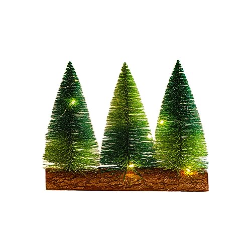 LICHENGTAI Mini Desktop Weihnachtsbäume Klein Tannenbaum mit LED Lichterkette Beleuchteter und Baumschmuck Weihnachtskugeln Künstliche Weihnachtsbäume Für Home Office Kamin Party Dekoration von LICHENGTAI