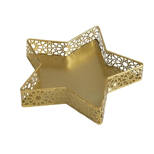 LICHENGTAI Ramadan Teller Eid Mubarak Tablett Ramazan Deko Stern Serviertablett Metall Dessert Teller Ramadan Tablett für Süßigkeiten, Kuchen, Ramadan Tischdekoration LICHENGTAI Ramadan Teller Eid Mubarak Tablett Ramazan Deko Stern Serviertablett Metall Dessert Teller Ramadan Tablett für Süßigkeiten, Kuchen, Ramadan Tischdekoration von LICHENGTAI