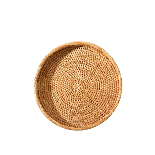 LICHENGTAI Rattan Rundes Serviertablett, Handgewebtes Wicker-Tablett Rattan-Tablett Rustikales dekoratives Tablett für Frühstück, Getränke, Snacks, Brot für die Couchtisch-Bar Dinnerpartys, 30CM LICHENGTAI Rattan Rundes Serviertablett, Handgewebtes Wicker-Tablett Rattan-Tablett Rustikales dekoratives Tablett für Frühstück, Getränke, Snacks, Brot für die Couchtisch-Bar Dinnerpartys, 30CM von LICHENGTAI