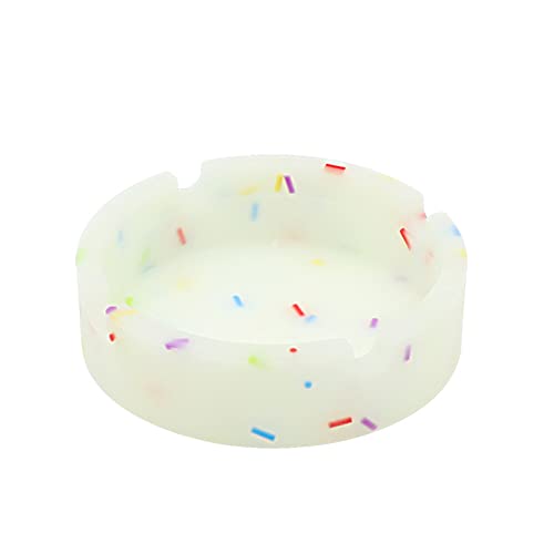 LICHENGTAI Silikon Aschenbecher Runde Leuchtender Aschenbecher Moderne Tischplatte Aschenbecher Hohe Temperatur Hitzebeständig Tragbarer Aschenbecher für Zuhause, Büro, Restaurant oder Draußen von LICHENGTAI