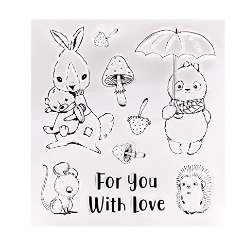 LICHENGTAI Silikonstempel Ostern Set Clear Stamp Ostern Prägung Klar Stempel Frühling Silikon Stempel Set für DIY Scrapbooking Fotoalbum Grußkarten Album Deko von LICHENGTAI