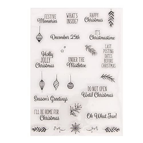 LICHENGTAI Transparent Stempel Weihnachten Silikonstempel mit Schneeflocke Weihnachtsmann Hirsch Baum Muster Silikon Stempel für DIY Journal Scrapbooking Fotoalbum Weihnachten Stempelset von LICHENGTAI