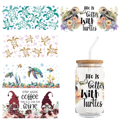 LICHENGTAI UV DTF Transfer Sticker, 5 Blätter Rub on Sticker Transferaufkleber für Glasbecher Wasserfeste DTF Cup Wrap DTF Becherverpackung Abziehbilder für Glasmöbel Handgefertigtes Kunsthandwerk LICHENGTAI UV DTF Transfer Sticker, 5 Blätter Rub on Sticker Transferaufkleber für Glasbecher Wasserfeste DTF Cup Wrap DTF Becherverpackung Abziehbilder für Glasmöbel Handgefertigtes Kunsthandwerk von LICHENGTAI