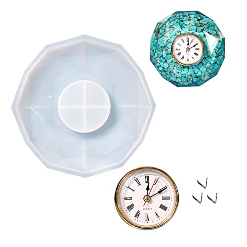 LICHENGTAI Uhr Silikonform Formen mit Langschaft Uhrwerk, DIY Handwerk Epoxy Transparente Uhr Silikon Harz Flüssige Form Handwerk Silikonform Uhr Harz Silikonform für DIY Kunsthandwerk Heimdekoration von LICHENGTAI