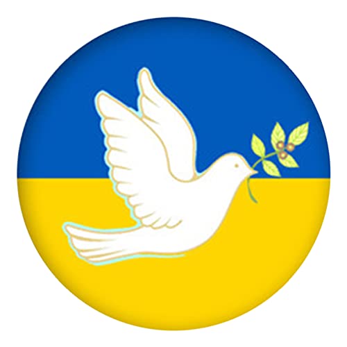 LICHENGTAI Ukraine Flagge Knopfabzeichen, Buttons Mit Der Ukrainischen Flagge, Friedenstaube Druck Ukraine Flagge Pin Brosche Anstecknadel für Hüte Hemden, Runde Brustnadeln Brosche von LICHENGTAI