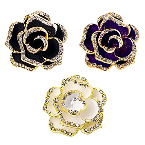 LICHENGTAI Vintage Blume Brosche Kamelie Pin Handgemachte Kristall Blume Brosches Pins Mode Broschen Pin Für Damen Frauen Kleidung Kleider Dekorative Accessoires von LICHENGTAI