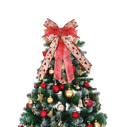 LICHENGTAI Weihnachtsbaum Schleifen Deko Weihnachtsbaumspitze Schleife Weihnachtsbaumschleife Kranzschleife Hängende Dekoration für Weihnachtsbaum, Kranz, Tür, Festival, Heimdekoration von LICHENGTAI