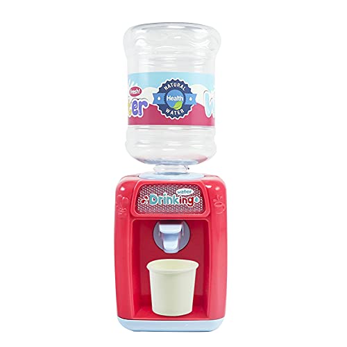 Mini Wasserspender mit Licht, Simulation Wasserspender Spielzeug Niedlichen Cartoon Mini Trinkbrunnen für Home Office Student Wohnheim Kinder Geschenk, Rot von LICHENGTAI