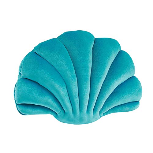 Muschel-förmiges Kissen, Zierkissen Dekorative Muschelschale Kopfkissen Scallop Shells Kuschelkissen Baumwolle Sofakissen Dekokissen Plüschtier Meerestier Kissen für Bett Sofa Stuhl Auto, Lake Grün von LICHENGTAI