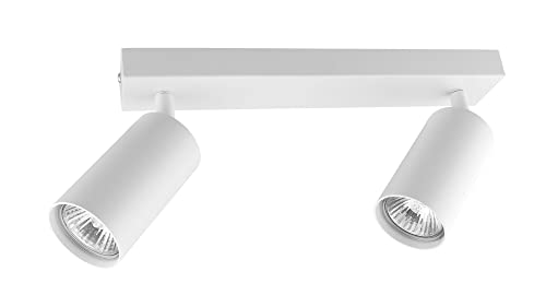 Aufbau Deckenbalken Spot 2-flammig GU10 692 matt weiss | Deckenleuchte Aufbauleuchte Deckenspot Lampenkopf Schwenkbar Justierbar von LICHT DISCOUNT