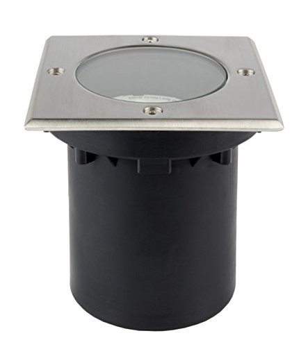 LED Bodenstrahler Lampe 7 W (PA-TLW) LED 230 V GU10 - Bodeneinbaustrahler Square IP65 mit Durchgangsverdrahtung zum Weiterschleifen von Leuchte zu Leuchte von LICHT DISCOUNT