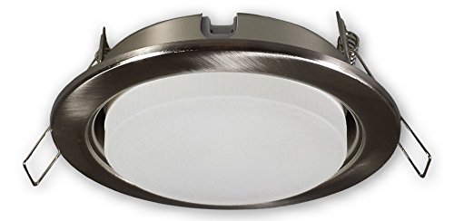 LED Einbaustrahler GX53 230 V alu gebürstet (Edelstahl Optik) - Einbauleuchte Spot Strahler inkl. 5 W GX53 LED Leuchtmittel neutralweiss - Deckeneinbaustrahler Deckeneinbauspot Einbauspot von LICHT DISCOUNT