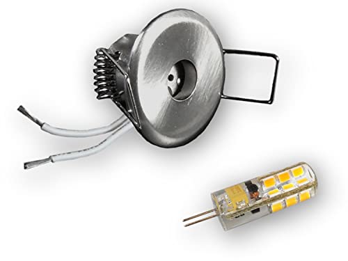 LED Sternehimmel 10er Set alu gebürstet | 40mm Mini Einbaustrahler Einbaulampen 12V | 2W-140LM G4 LED Sternchen Spots warmweiss inkl. SCH-30W Trafo LED Sternehimmel 10er Set alu gebürstet | 40mm Mini Einbaustrahler Einbaulampen 12V | 2W-140LM G4 LED Sternchen Spots warmweiss inkl. SCH-30W Trafo von LICHT DISCOUNT