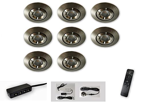 LICHT DISCOUNT Mini LED Spot alu gebürstet schwenkbar 8er Set CCT 2700K-6500K dimmbar per Fernbedienung 12V IP44 Einbaustrahler LICHT DISCOUNT Mini LED Spot alu gebürstet schwenkbar 8er Set CCT 2700K-6500K dimmbar per Fernbedienung 12V IP44 Einbaustrahler von LICHT DISCOUNT