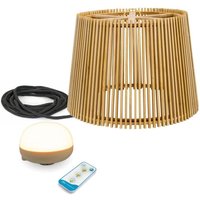 Licht-erlebnisse - Akku Pendelleuchte außen led Holz Metall ø 39 cm rund IP54 dimmbar Fernbedienung 2700 k kabellose Außenleuchte Balkon Terrasse Licht-erlebnisse - Akku Pendelleuchte außen led Holz Metall ø 39 cm rund IP54 dimmbar Fernbedienung 2700 k kabellose Außenleuchte Balkon Terrasse von LICHT-ERLEBNISSE