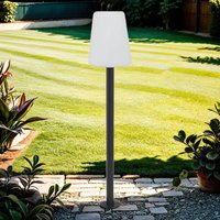 Licht-erlebnisse - Wegeleuchte außen Grau 128 cm IP44 E27 in Weiß Grau Stehlampe Garten - Graphit,Weiß von LICHT-ERLEBNISSE