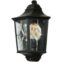 Licht-erlebnisse - Außenlampe Wand E27 IP43 Schwarz Hof Haus Glas Metall Rustikal Wandlampe außen - Schwarz von LICHT-ERLEBNISSE