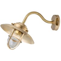 Licht-erlebnisse - Außenlampe Wand IP43 E27 Messing massiv Maritim Außenwandlampe Terrasse Hof - Messing von LICHT-ERLEBNISSE