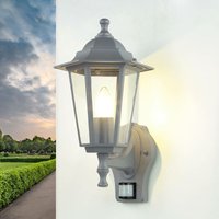 Licht-erlebnisse - Außenlampe mit Bewegungsmelder Anthrazit E27 Rustikal Outdoor - Anthrazit von LICHT-ERLEBNISSE