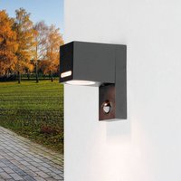 Licht-erlebnisse - Außenleuchte mit Bewegungsmelder IP44 GU10 h: 15 cm klein Aluminium Wandlampe von LICHT-ERLEBNISSE