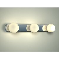 Licht-erlebnisse - Badlampe Spiegel Kugelschirm Glas Metall B:40cm - Chrom von LICHT-ERLEBNISSE