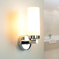Badlampe Wand Spiegel Glas Metall in Chrom Weiß elegant Modern E14 Wandlampe Badezimmer - Chrom, Weiß von LICHT-ERLEBNISSE