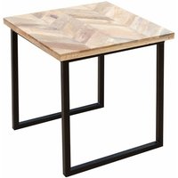 Couchtisch Holz Metall 45 x45 cm quadratisch Industrial Beistelltisch - Natur von LICHT-ERLEBNISSE