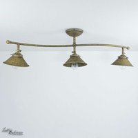 Deckenlampe 3-flammig 83 cm lang Echt-Messing E14 Deckenstrahler - Bronze Antik matt von LICHT-ERLEBNISSE