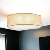Licht-erlebnisse - Deckenlampe Stoffschirm 4x E27 blendarm Grau-Beige b: 52 cm Modern Deckenleuchte Wohnzimmer von LICHT-ERLEBNISSE