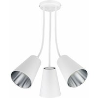 Licht-erlebnisse - Deckenlampe Weiß Silber 3-flammig verstellbar E27 Deckenleuchte Wohnzimmer Esszimmer - Weiß, Silber von LICHT-ERLEBNISSE
