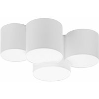 Deckenlampe Weiß Stoff L: 69 cm 4-flammig E27 Deckenleuchte Schlafzimmer Wohnzimmer - Weiß von LICHT-ERLEBNISSE