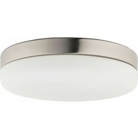Licht-erlebnisse - Deckenlampe mit Bewegungsmelder Glas Badezimmer moni - Nickel matt, Weiß von LICHT-ERLEBNISSE