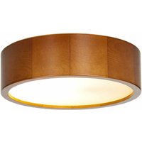 Deckenlampe rund 27 cm Holz Glas blendarm Schlafzimmer Wohnzimmer - Holz rustikal von LICHT-ERLEBNISSE