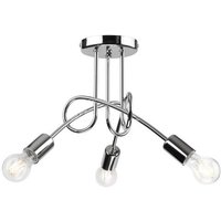 Licht-erlebnisse - Deckenleuchte E27 3-flammig Chrom Metall Modern Deckenlampe von LICHT-ERLEBNISSE