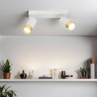 Licht-erlebnisse - Deckenstrahler Aluminium GU10 verstellbar in Weiß Gold 2-flammig länglich Licht-erlebnisse - Deckenstrahler Aluminium GU10 verstellbar in Weiß Gold 2-flammig länglich von LICHT-ERLEBNISSE