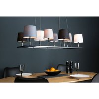 Licht-erlebnisse - Elegante Pendelleuchte Stoff Metall 100 cm lang E14 Esstisch - Schwarz, Weiß, Grau, Beige von LICHT-ERLEBNISSE