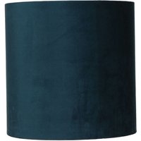 Licht-erlebnisse - Eleganter Lampenschirm Samt in Blau Gold Ø25,5cm - Marineblau, Gold von LICHT-ERLEBNISSE