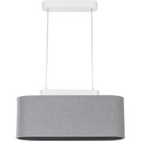 Hängelampe Grau E27 Stoff Holz Hängeleuchte Esstisch von LICHT-ERLEBNISSE