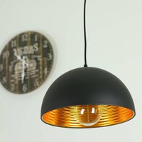 Hängeleuchte ø 30 cm E27 Schwarz Gold aus Metall Industrie Design Hängelampe Hängeleuchte ø 30 cm E27 Schwarz Gold aus Metall Industrie Design Hängelampe von LICHT-ERLEBNISSE