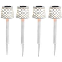 Licht-erlebnisse - led Außenlampe Solar Akku - 4 Stück - 39 cm hoch Erdspieß IP44 3000 k Modern kabellos tragbar Außenleuchte Gartenlampe von LICHT-ERLEBNISSE