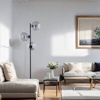 Stehleuchte Wohnzimmer 160 cm in Grau Stehlampe - Schwarz, Graphit von LICHT-ERLEBNISSE