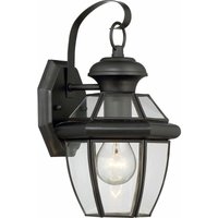 Außenleuchte Rustikal Vintage E27 IP23 regenfest h: 36 cm Schwarz Wandlampe Laterne Garten Haus Hof - Schwarz matt von LICHT-ERLEBNISSE