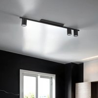 Licht-erlebnisse - Deckenleuchte Metall 80 cm lang 3-flammig GU10 Deckenlampe Küche Flur - Schwarz von LICHT-ERLEBNISSE